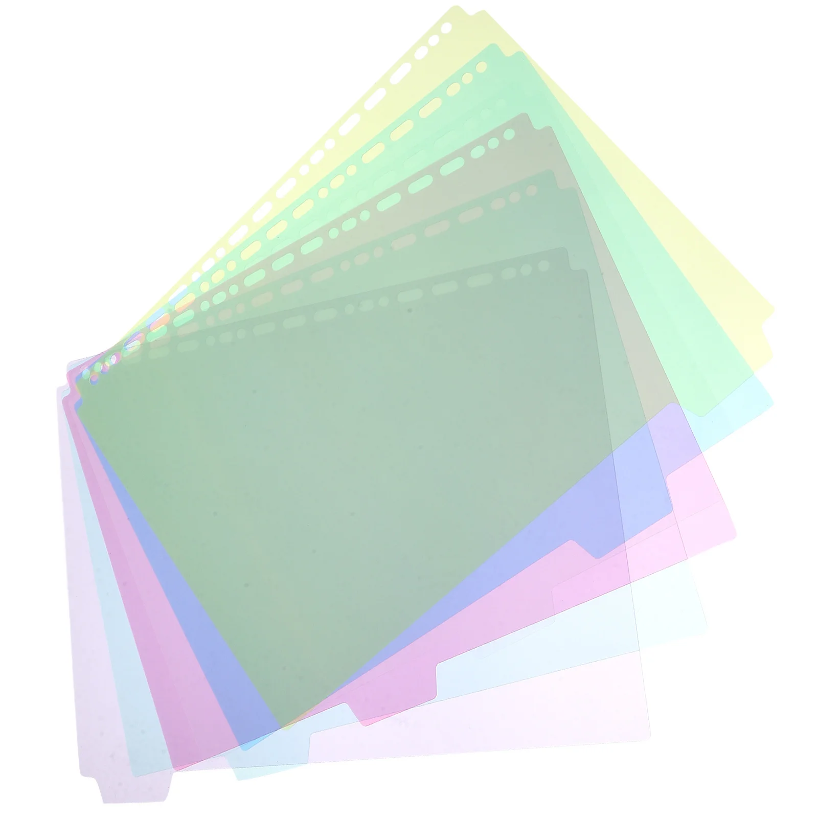 Onglets de séparation de fichiers, 6 pièces, feuilles d'organisation d'index de reliure pour la Classification des documents scolaires et de bureau, Inserts de reliure en plastique PP