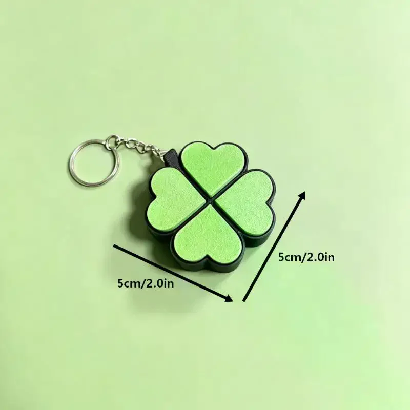 Lucky Four-Leaf Clover Keychain Clickable Buttons Stress Relief Toy Backpack Pendant Party Gift For Kids Adults
