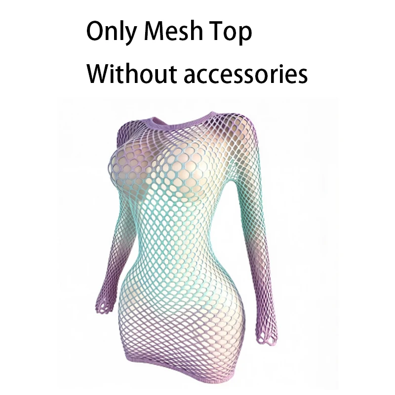 Hollow Out Mesh Beach Cover Up Crochet Sheer Fishnet Dress Women Bikini Swimwear Rave Festival image 6