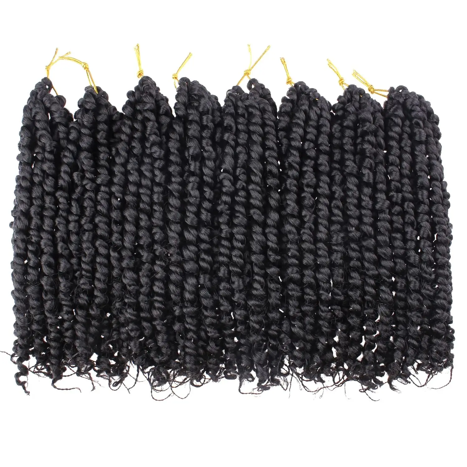 10/12/18 Polegada paixão torção cabelo para mulheres natural preto bomba pré torcido onda de água crochê tranças cabelo pré looped sintético