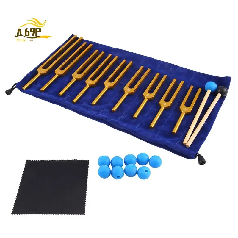 

A69P-9Pcs Tuning Forks Sets Massage Ball For Healing Chakra Sound Therapy Keep Body,Mind And Spirit In Perfect Harmony