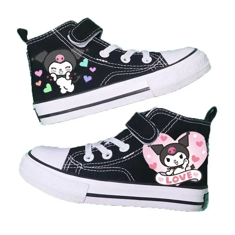 Kuromi-zapatos de lona con dibujos animados para niños, zapatillas de deporte de tablero informales, Sanrio, Kawaii