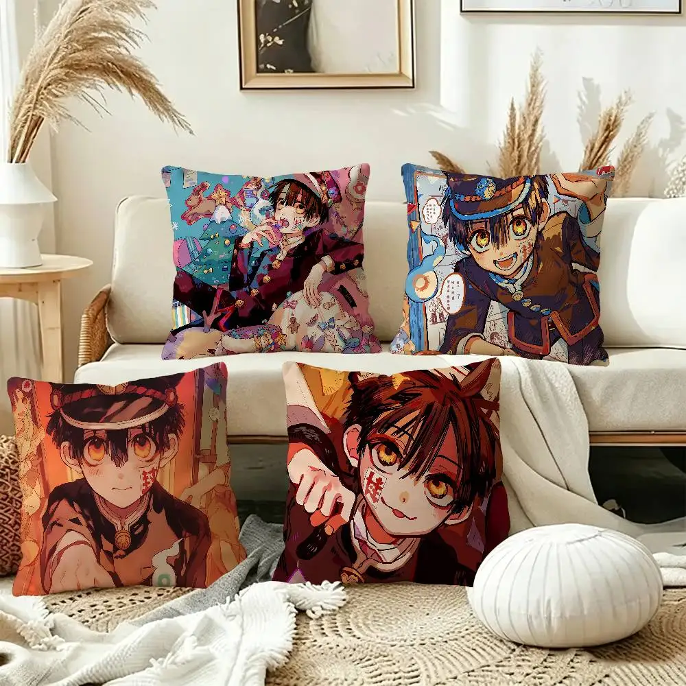 Anime Art T-Toilet Bound Hanako-kun Cushion Cover Car Throw Pillow Case For Sofa Car Christmas Gift 40x40cm 45x45cm