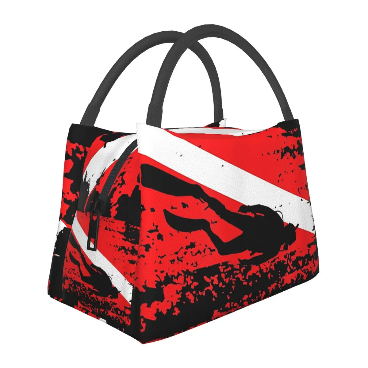 Scuba Diving Diver Down Flag Marine Diver Dive Insulated Lunch Bag Food Boxes Portable Container Cooler Thermal Lunch Box Tote