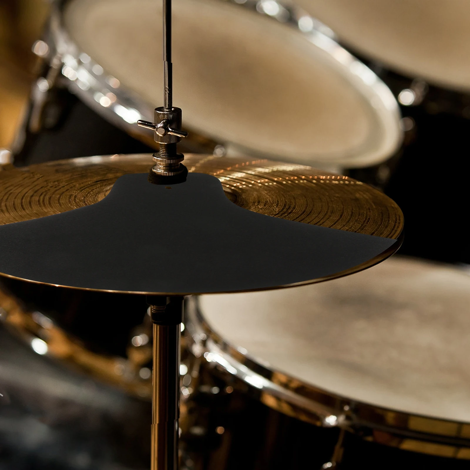 

2Pcs Cymbal Drum Mute Pad Pad Drum Dampening Pads Black Hi Hat Round Mutes Practice Instrument Accessories
