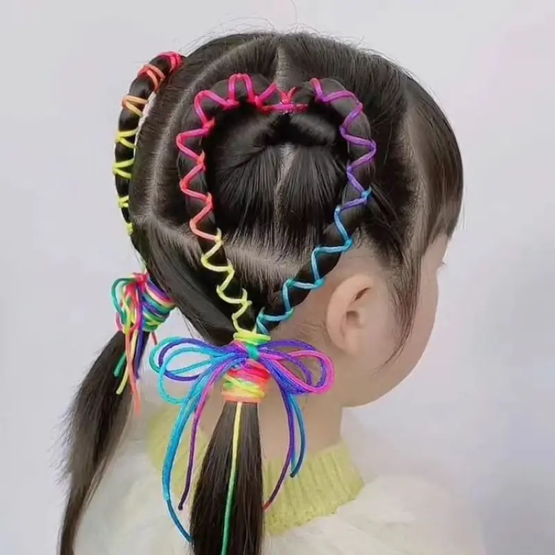 30Pcs Girls Colorful 90CM Hair braids Rope Strands for African Braids Girls DIY Ponytail Braids Women Styling Hair Accessories