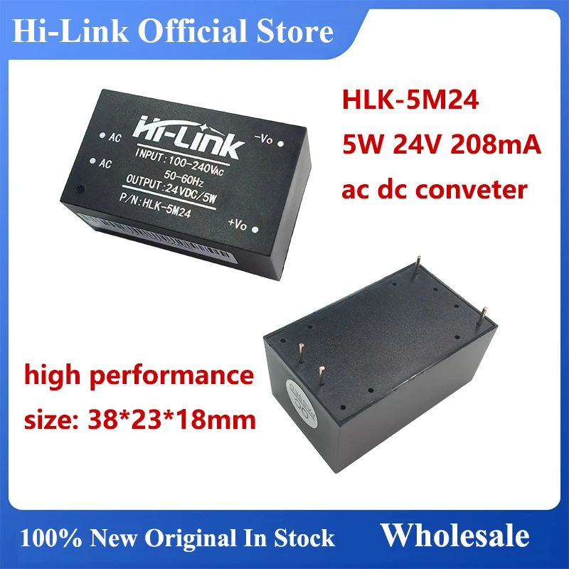 

Hi-Link 100pcs AC DC Converter Manufacturer of HLK-5M24 24v/208mA Isolated Power Supply Intelligent Module Smart Home