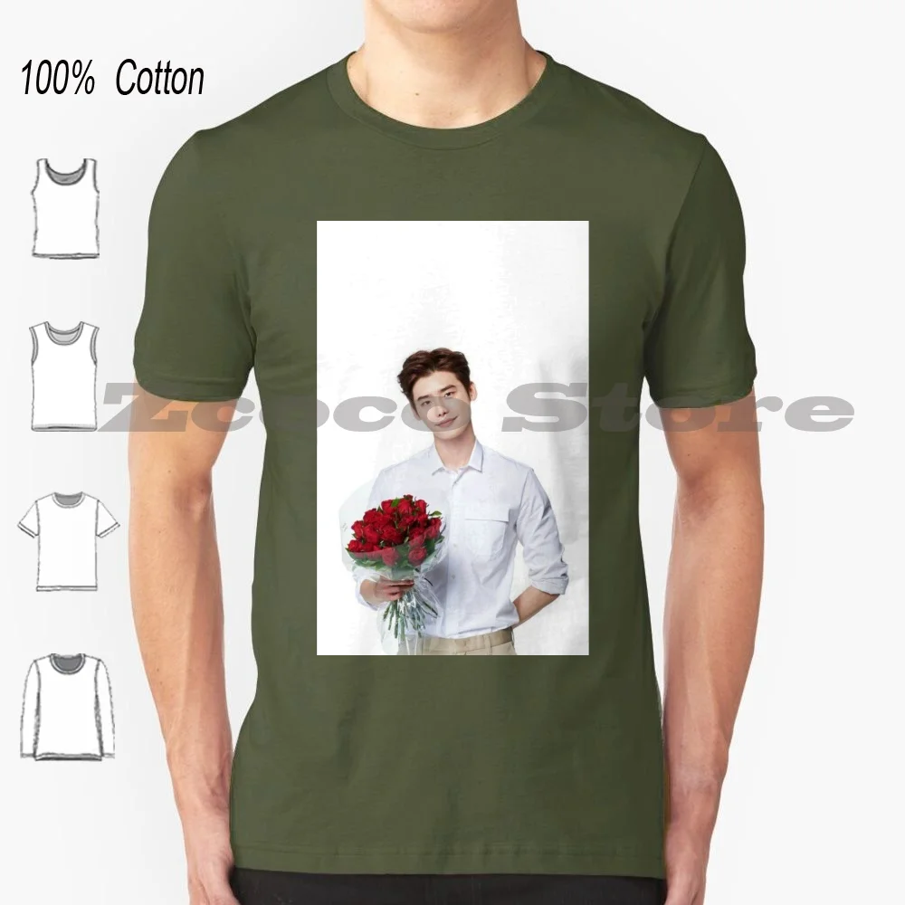 Lee Jongsuk 2022 With Roses T Shirt 100% Cotton Comfortable High-Quality Lee Jong Suk Jong Suk Lee Jongsuk Jongsuk While You