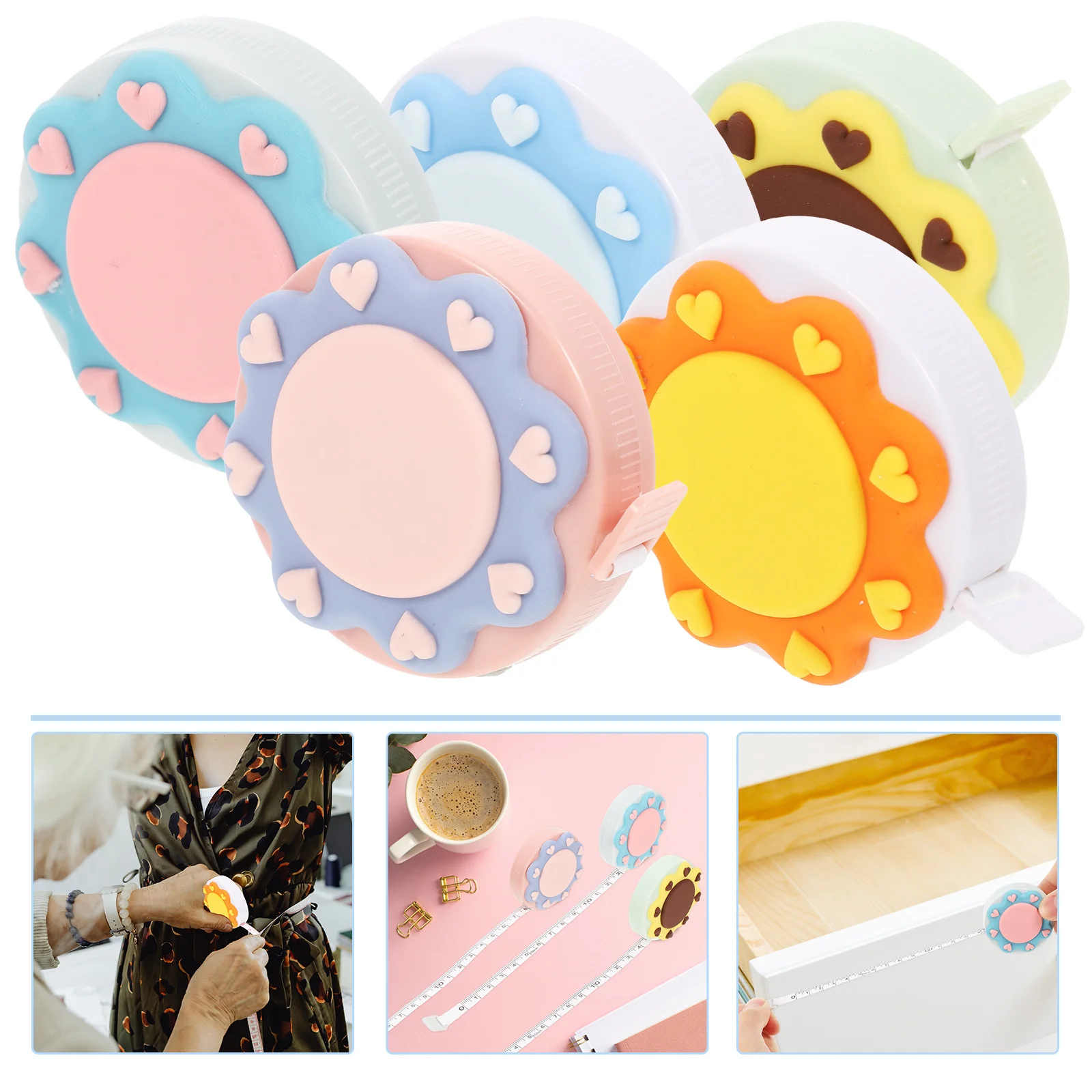 

5Pcs Small Measuring Tape Automatic Telescopic Body Tape Measure Durable Sewing Tailor Tool Sewing Measuring Tapes,