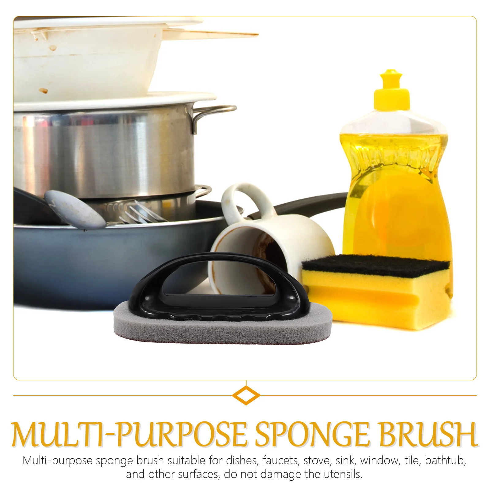 

4pcs Double Heavy Duty Cleaning Sponge Sponges For Washing Dishes For Kitchen Pots Pans Dishes Stainless Steel Ceramic Scrub