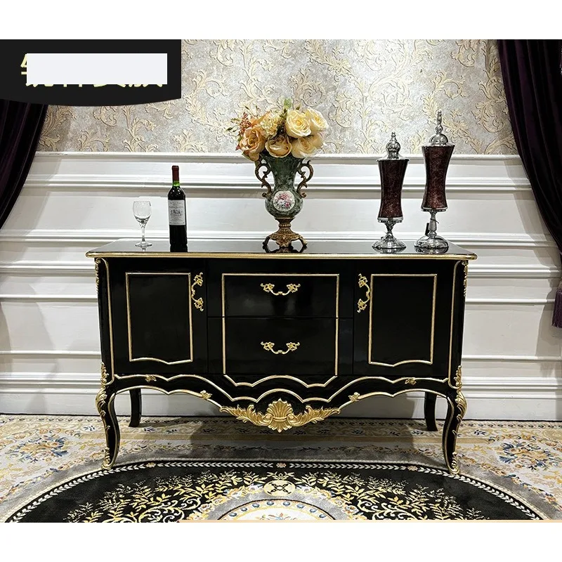 

French solid wood dining side cabinet, European porch cabinet, dining room locker, tea cabinet, living room furniture