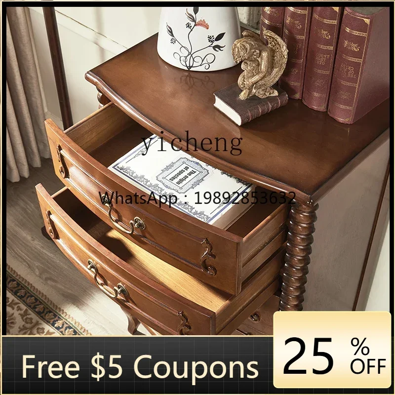 AB  Simple European Bedroom Storage Small Chest of Drawer Storage Cabinet Retro Five-Bucket Cabinet against the Wall