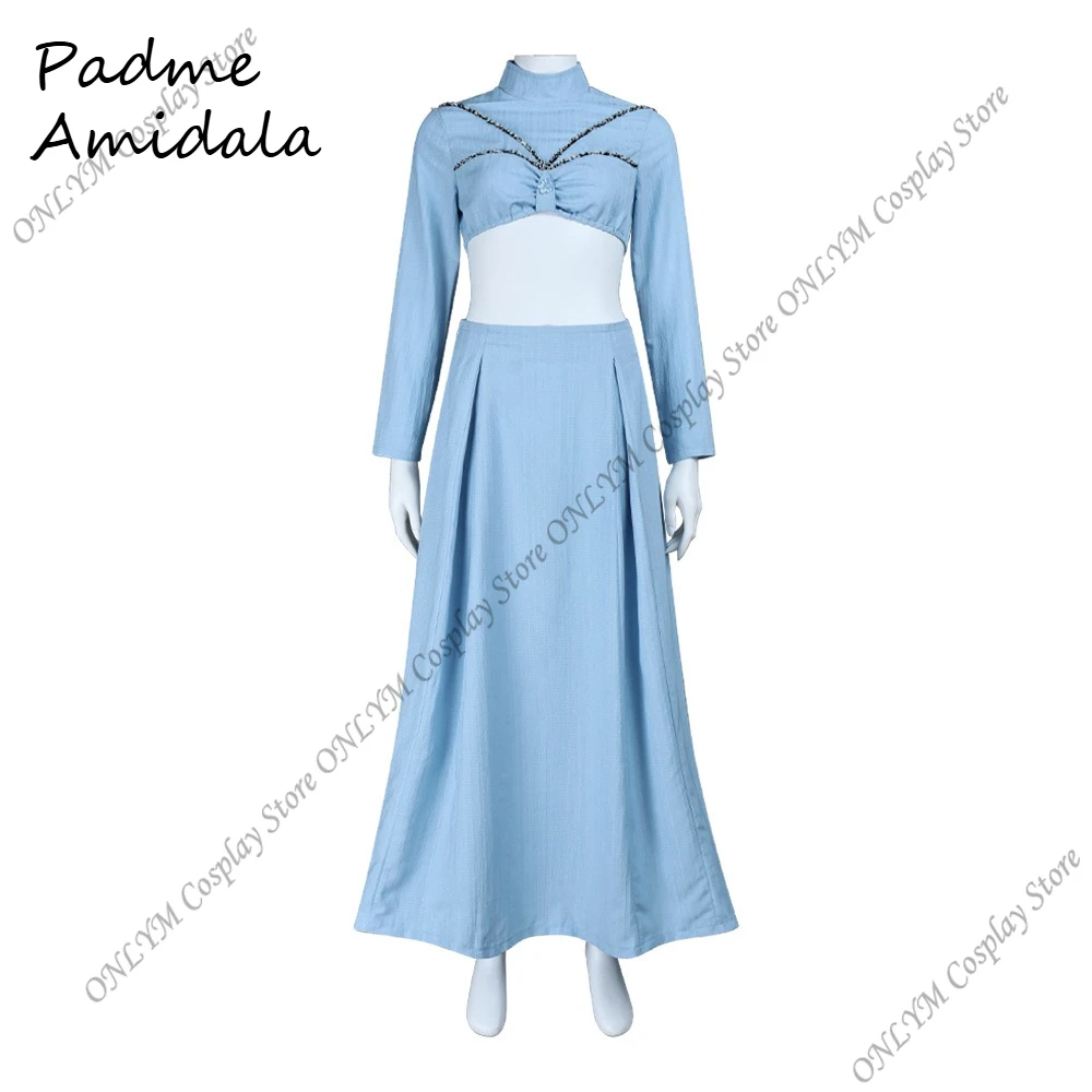 

Movie Padme Amidala Cosplay Padme Amidala Dress Blue Sexy Dress Outfits Adult Stage Halloween Role Play Uniform for Women