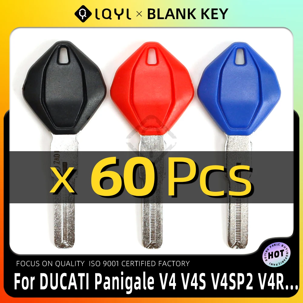 60Pcs Motorcycle Key Uncut Blank Replacement Keys For DUCATI PanigalV4 V4S V4R V4SP V4SP2