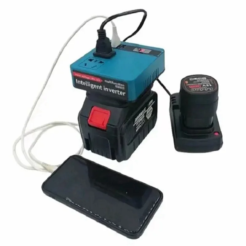 Vente chaude-3X pour onduleur de batterie au Lithium, onduleur de batterie d'outil électrique AC220V/DC5V/20V onduleur de fonctionnement extérieur