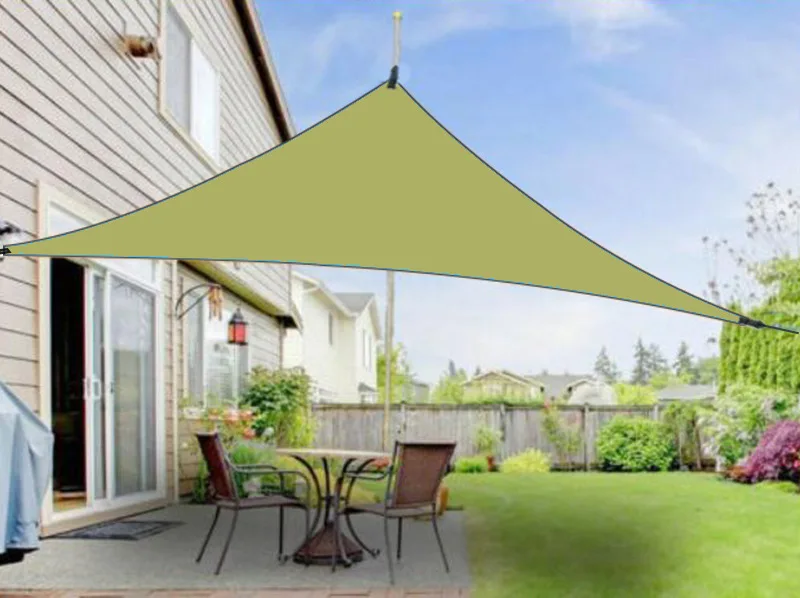 Triangular Canopy Outdoor Courtyard Sunscreen Sail 3m Silver-Coated Awning