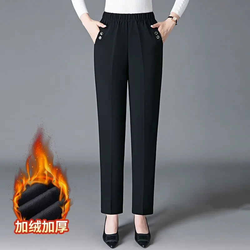 Pantaloni slim vintage da donna coreani moda primavera autunno streetwear nuovi pantaloni casual dritti scozzesi a vita alta elastici