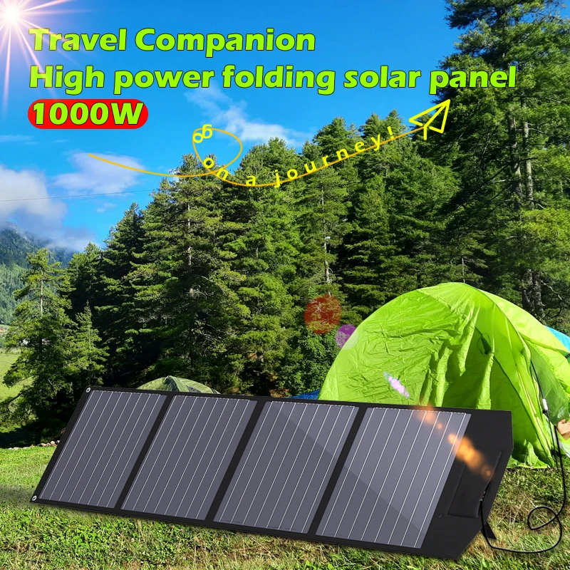 

1000W Portable Solar Panel Foldable Monocrystalline ETFE 18V Solar Charger Solar Generatorsfor RV Camping IP67 Waterproof