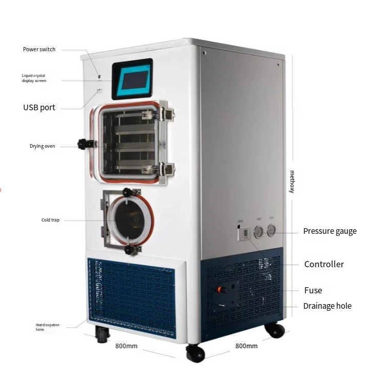 Freeze Dryer 5kg Small Freeze Dryer Industrial Freeze Dryer Small Food Freeze Dryer for Home Fruit Meat Vacuum Freeze Dryer