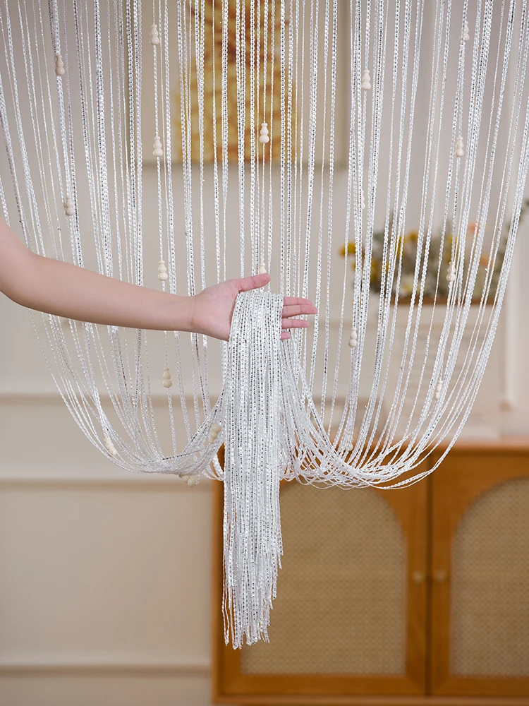 Tassel fringe string door curtains 1X2 M  Wood art Bottle gourd  beads Curtain  for  white salon and sheer wedding decoration