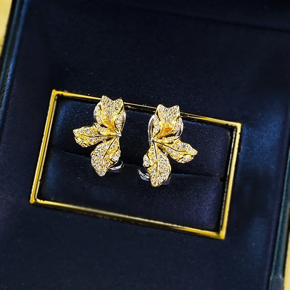 Yaranyan 18K Gold Plated 925 Sterling Silver Sparkling​​​​​​​ Lab Sapphire Gemstone Ear Studs Earrings Fine Jewelry Wholesale