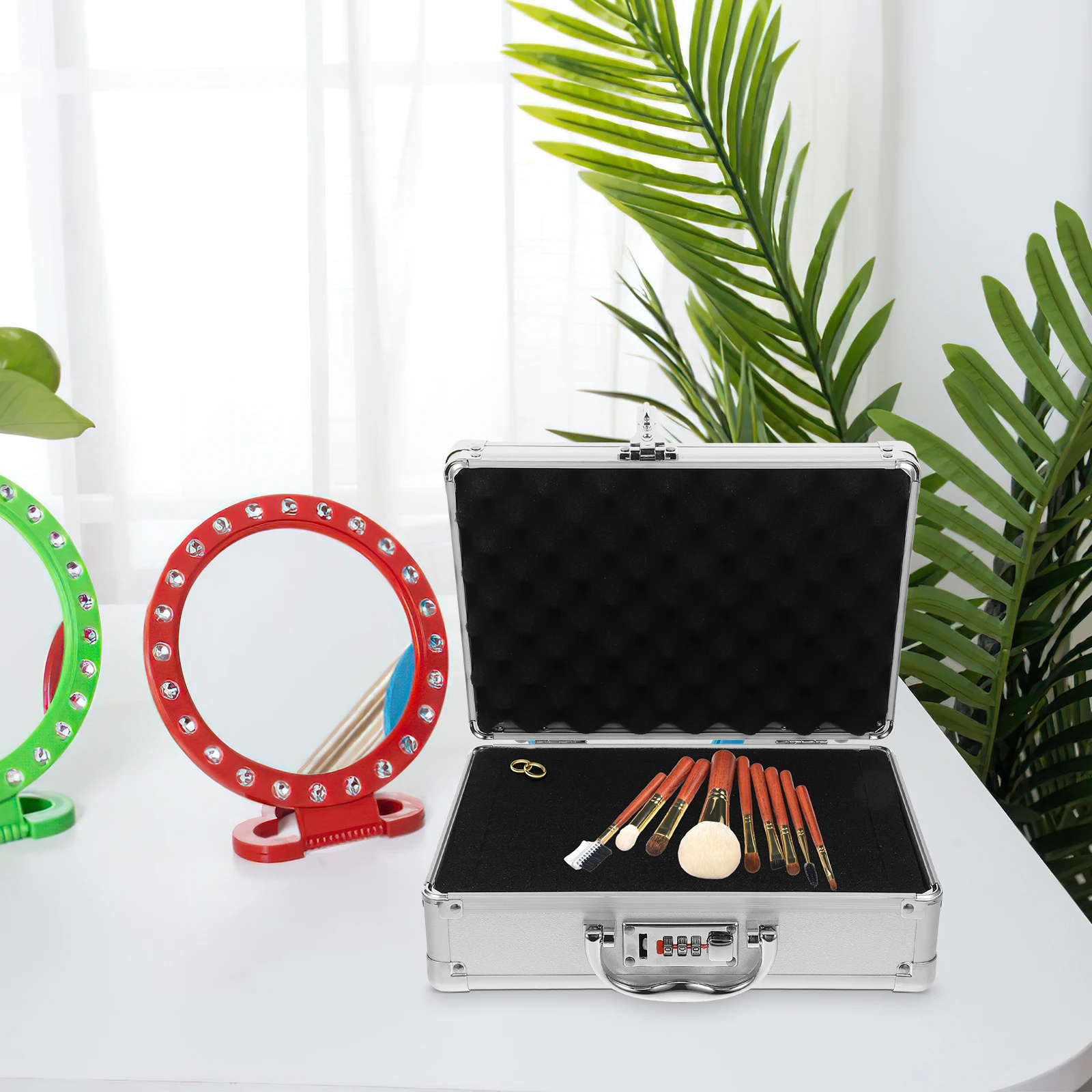 

Aluminum Alloy Multifunctional Portable Tool Case Foam Insert Password Lock Sturdy Hardware Storage Box for Mechanics