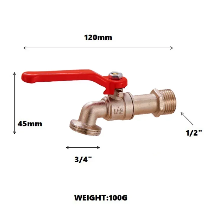 Industrial and Home Irrigation Zinc Alloy Garden Bibcocks Bibcock with  Dual Nipple and Balcony Faucet Zinc Alloy Garden Faucet