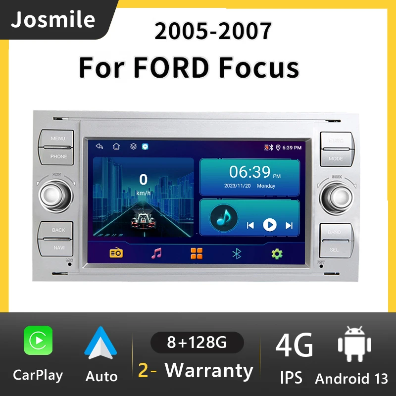 2 Din Android 13 Autoradio Stereo gps Carplay Car Radio Multimedia Video For Ford Focus 2 Mondeo S C Max Kuga Fiesta Fusion 4G