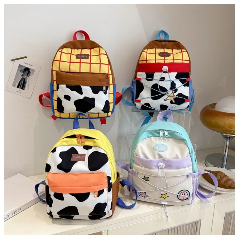 Fashionable and Casual Backpack Cute Cow Print Movie Toy Travel Schoolbag Student Large-capacity Storage Bag Festival Gift