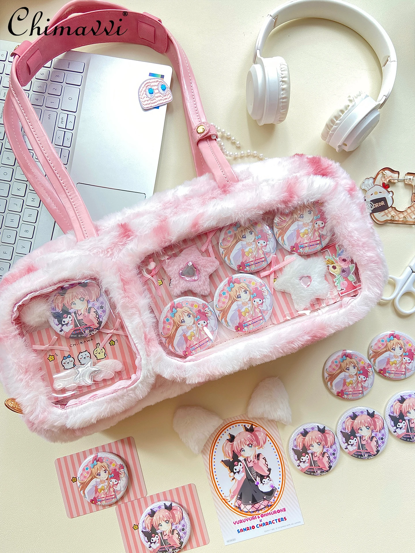 

Original Design Pain Bag 2025 New Sweet Cool Girl Plush Autumn Winter Doll Bag Kawaii Womens Temperament Lolita Shoulder Bag