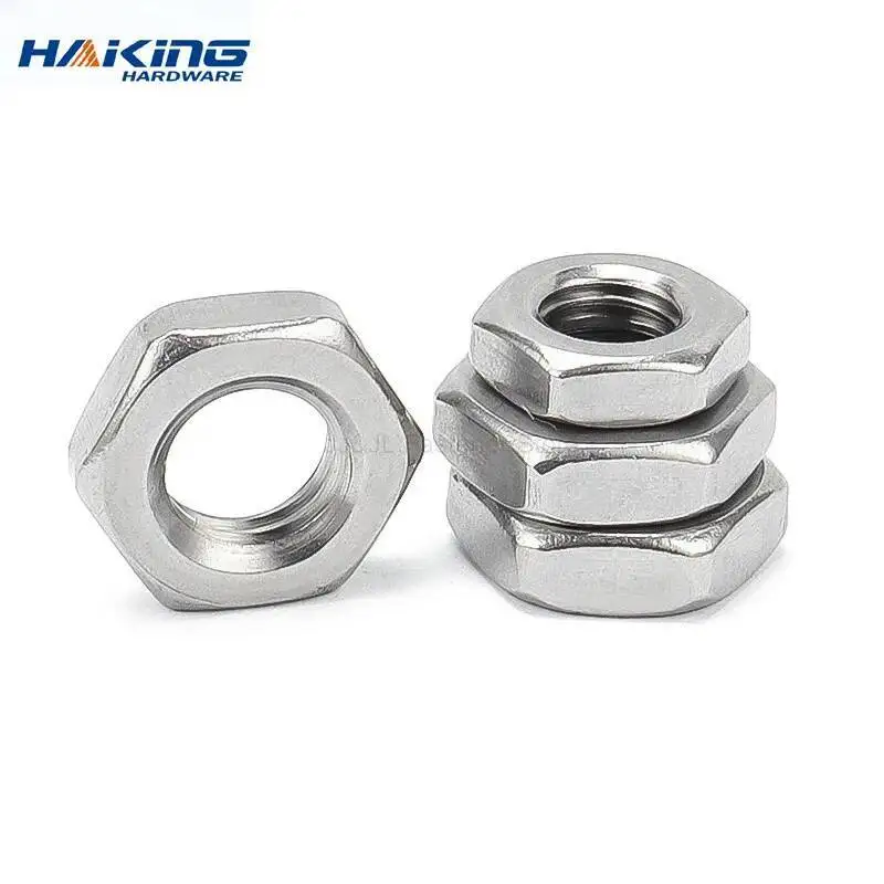 

2-25pcs Steel Nut M2.5 M3 M4 M5 M6 M8 M10 M12 M14 M16 304 A2-70 Stainless Steel Flat Hex Hexagon Thin Nut Jam Nut DIN439 GB6172