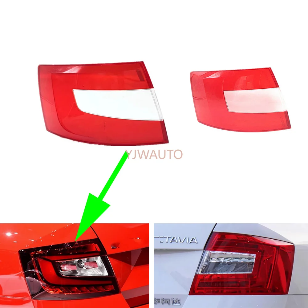 

For Skoda Octavia 2015 2016 2017 2018 Taillight Cover Car Taillamp Lens Glass Replacement Rear Lampshade Brakelights Shell