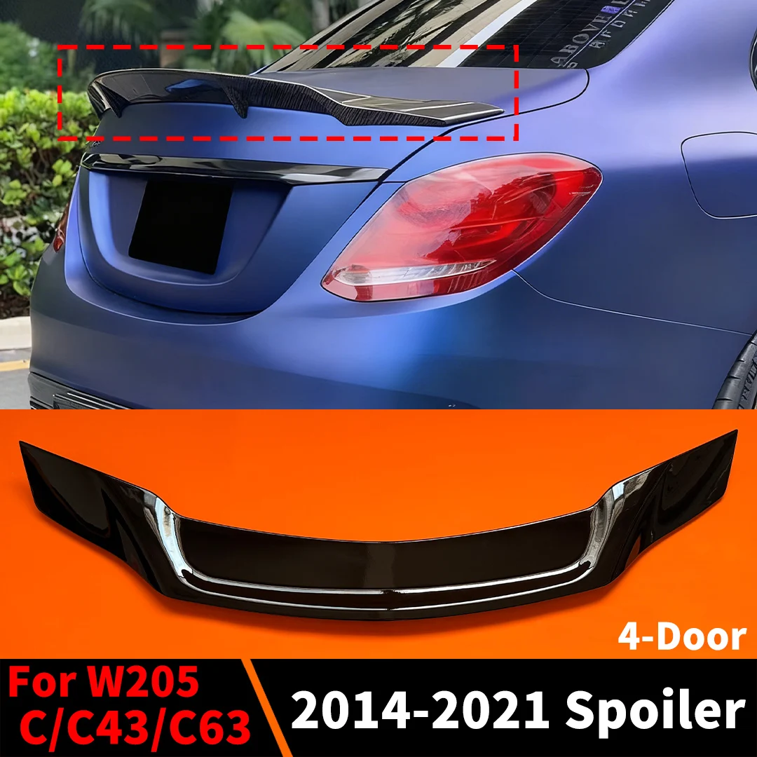 Tylny spojler w stylu R do Mercedesa W205 Benz C lub C43 C63 4-drzwiowy sedan 2014-2021, nakładka na klapę bagażnika, akcesoria tuningowe, deflektor powietrza.