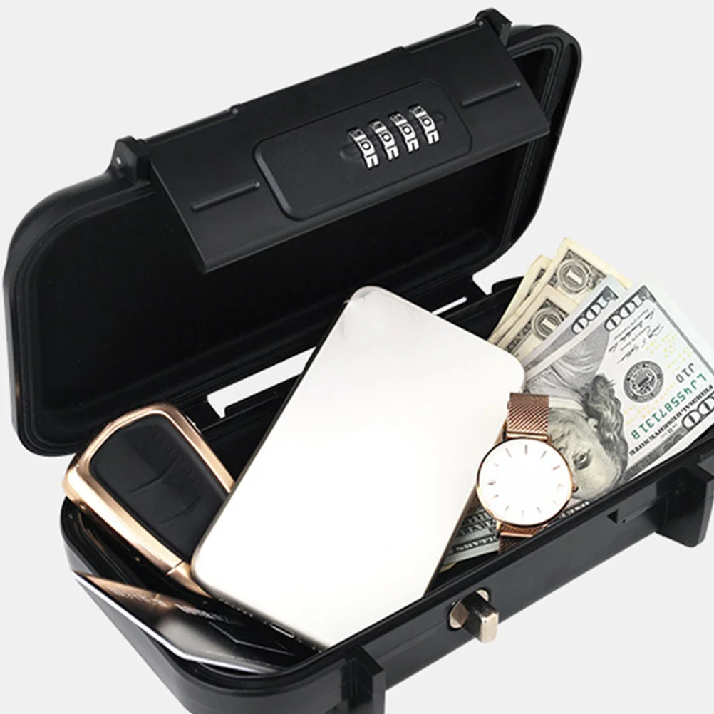 Travel Beach Storage Box Flash Money Organizer College Dorm Safe Stable Case Visiting Holder Black Pictures