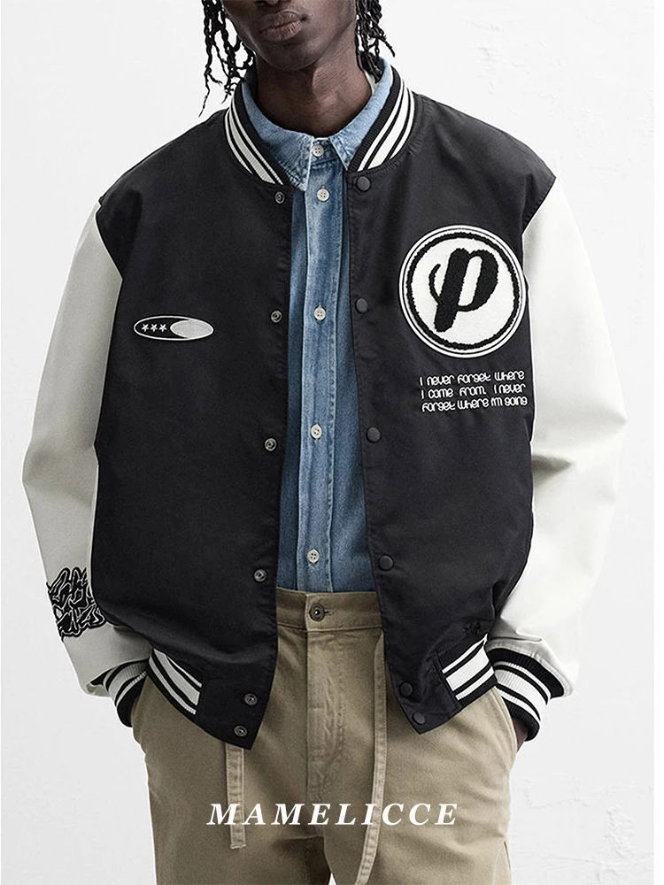MAMELICCE Original design high quality New Men's European and American Stitching Embroidered Baseball Suit Jacket Men's  jacket