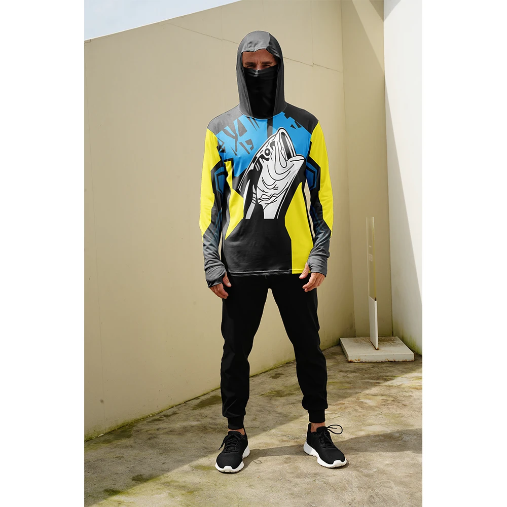 Vissen Hoodie Shirts Lange Mouw Sweatshirt Uv Bescherming Snel Drogen Vocht Wicking Vissen Kleding Masker Mannen