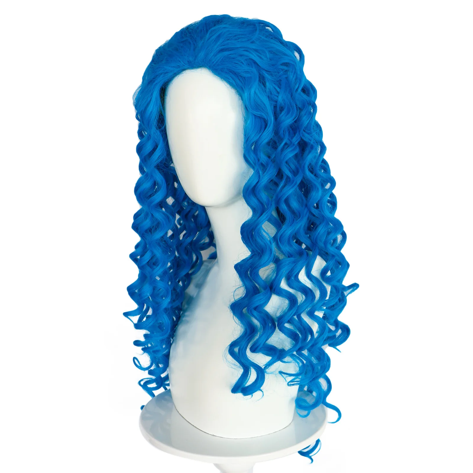 Descendants Princess Cosplay Wig  Role Play  Blue Long Curly Hair 67CM Cosplay Wig for Halloween Carnival Party