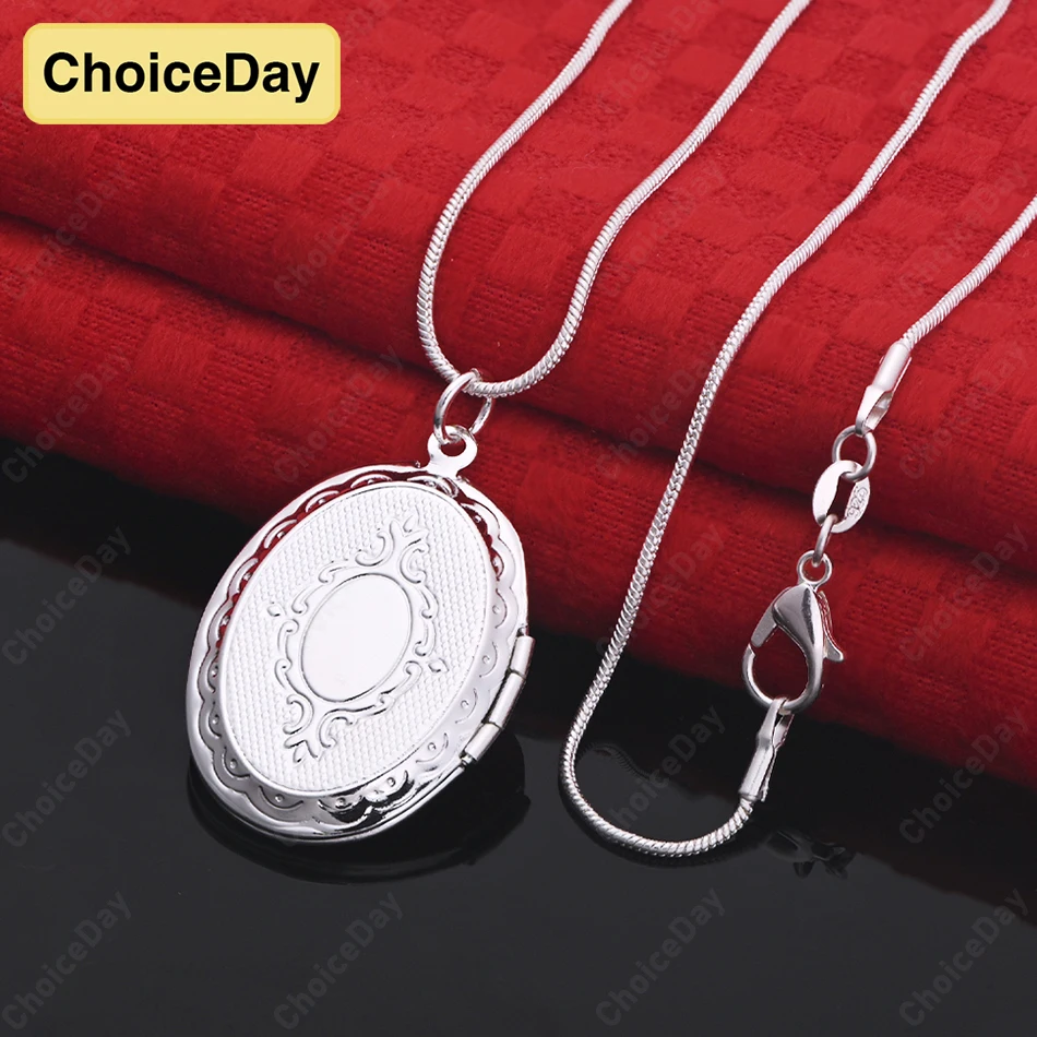 

ChoiceDay 925 Sterling Silver Exquisite Round Pendant Necklace for Women Party Jewelry Wedding Accessories Gift