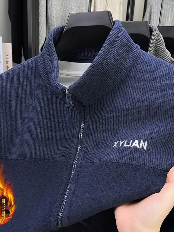 

Новый мужской Fce Jaet, повседневный открытый кардиган с воротником, осень-зима, Thiened, полиэфирное волокно, теплый, с застежкой-молнией