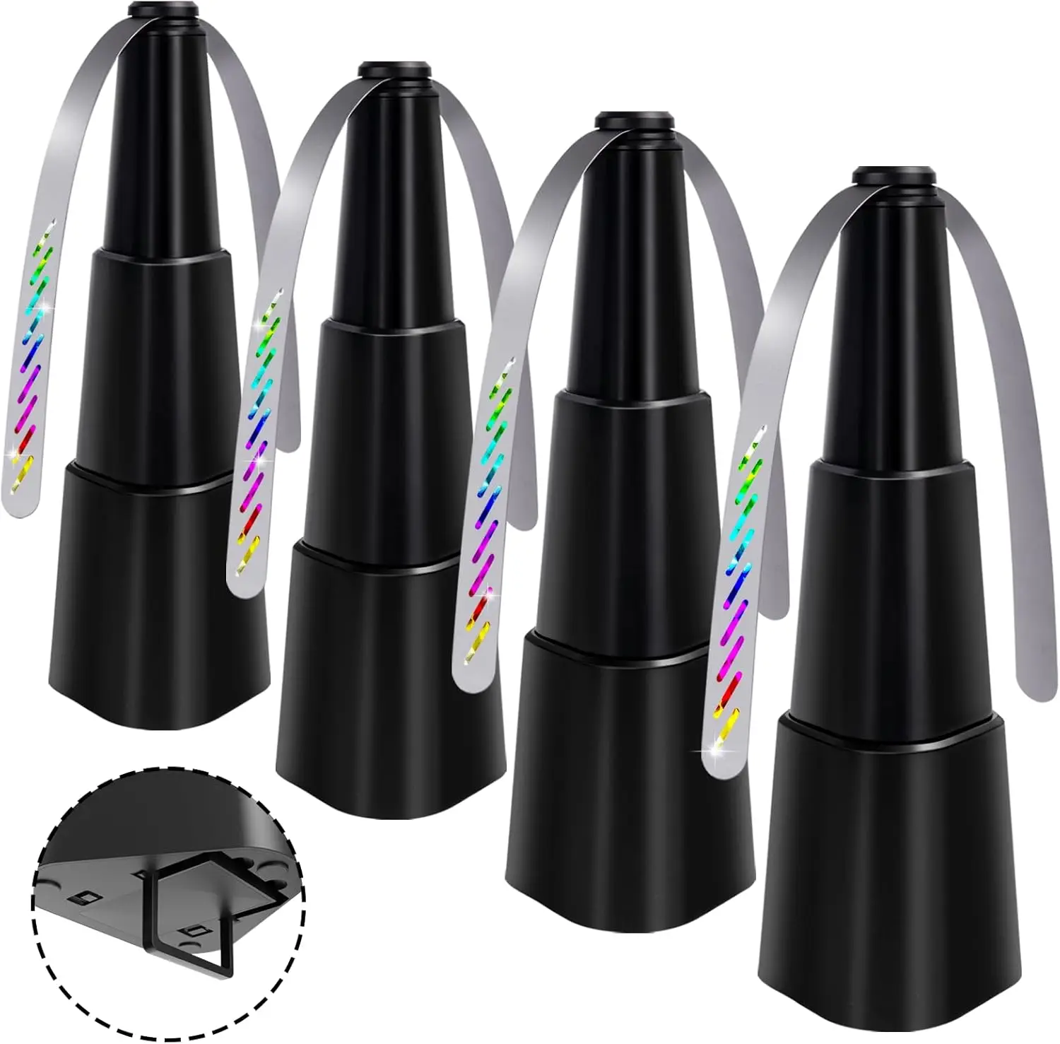 

6Pcs Holographic Blade Electric Fan Portable Fly Repellent Stretchable Mini Fan for Indoor Outdoor Table Use