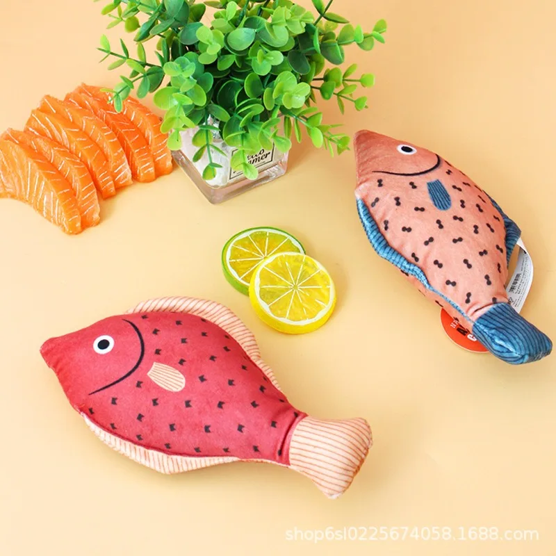 Cat Toy Catnip 3D Simulation Fish Goldfish Kitten Toys Pillowfish Interactive Sounding Chew Bite Plush Supplies