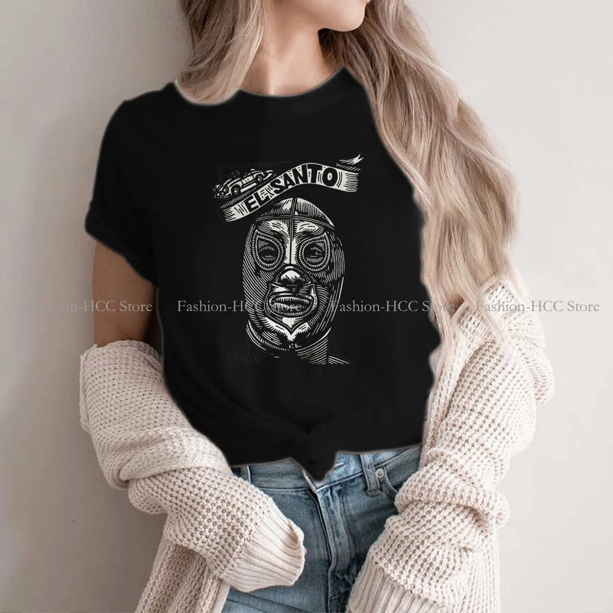 Wrestling Polyester TShirt for Women El Santo Mexican Lucha Libre Humor Summer Tee T Shirt High Quality Trendy