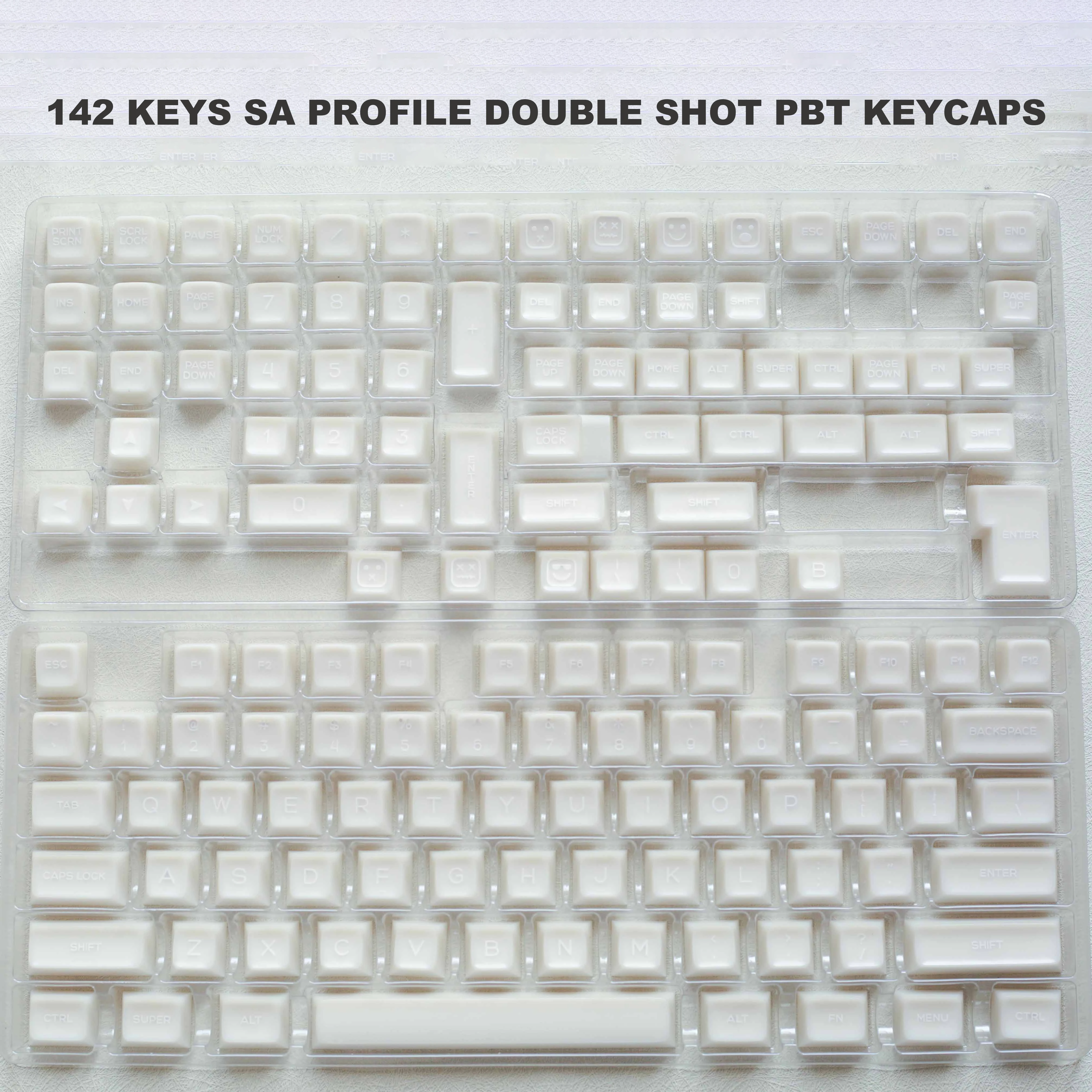 142 Tasten sa Profil Marmor Themen Double Shot pbt Tasten kappen milch weiß durchscheinende Tastatur Tasten kappen für mx Schalter Gamer Tastatur