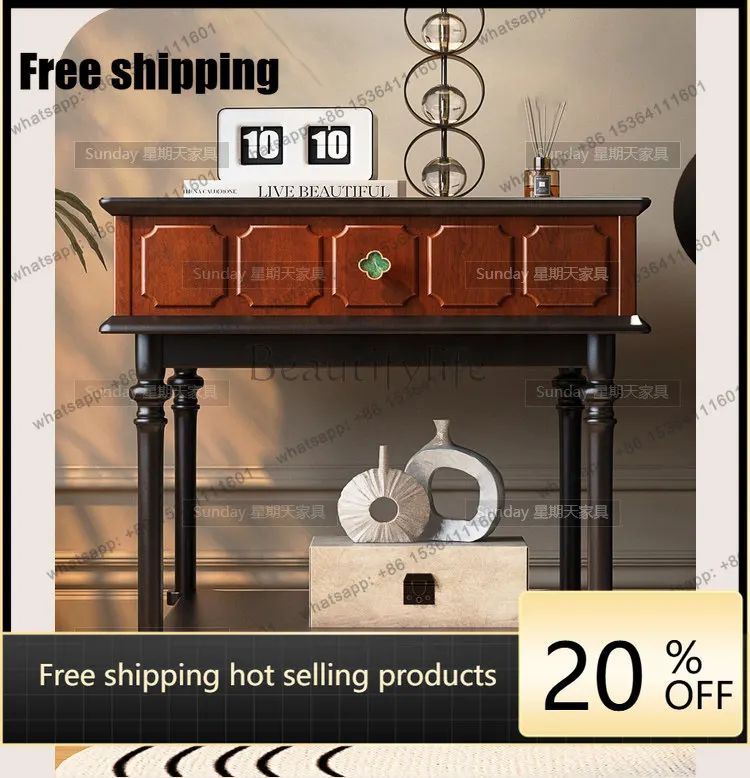 Factory Direct New Chinese Contrast Color Bedside Table Retro High Foot Locker Customizable