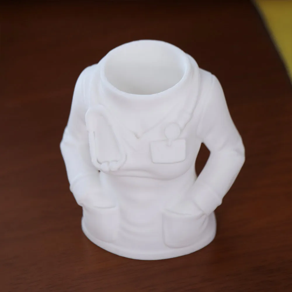 Creative Doctor and Nurse Figure Pen Holder Durable Chic White Coat-Shaped Pen Holder 3D Printing Multifunctional