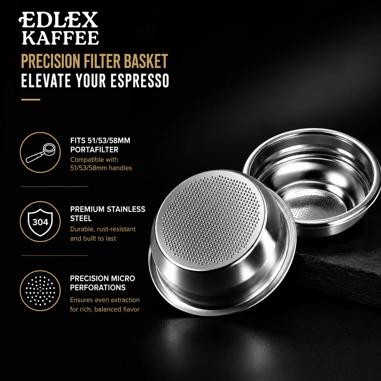 51/53/58MM Coffee Filter Basket Replacement Stainless Steel For Delonghi E61 Bottomless Portafilter Barista Espresso Accessories