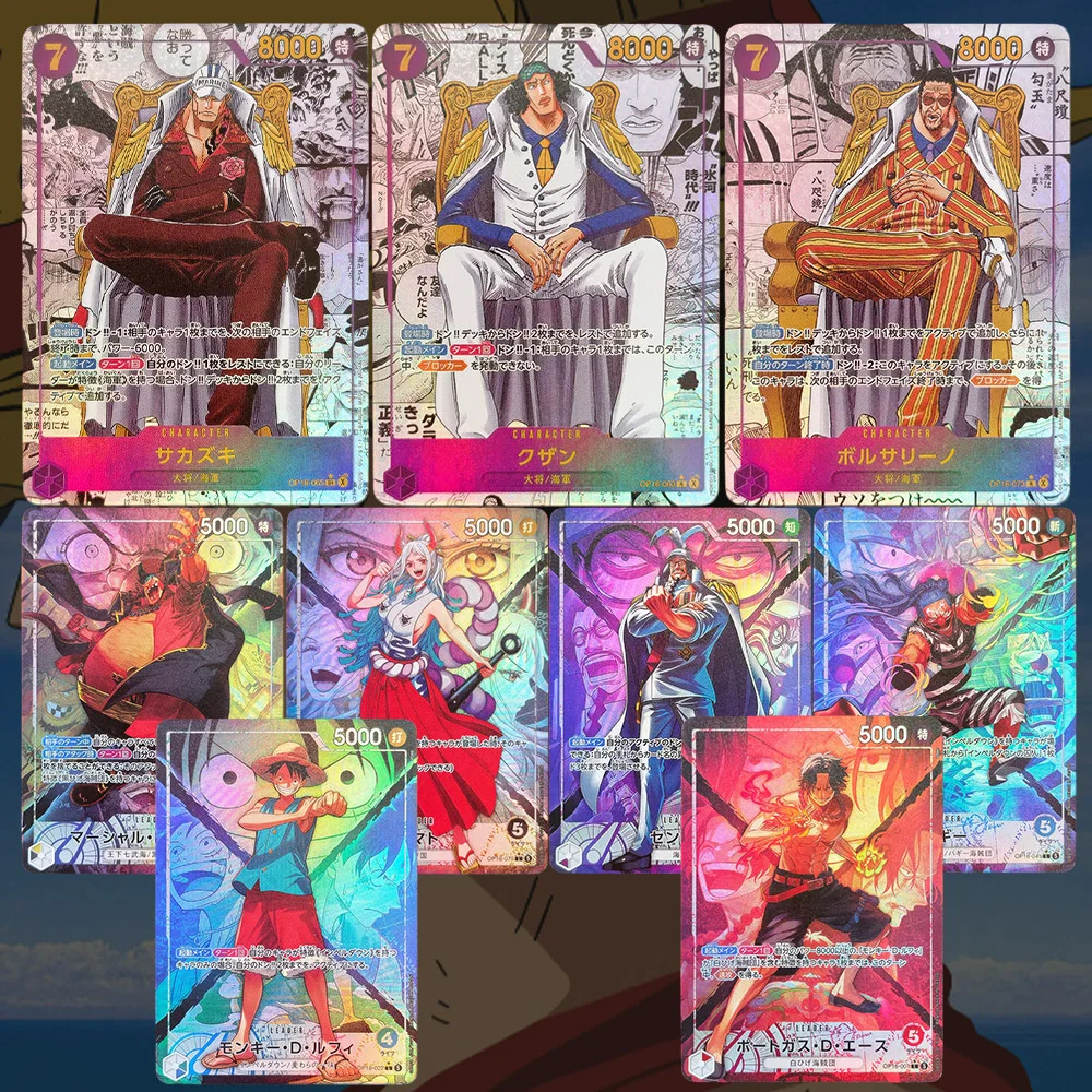 

Self-made Proxy One Piece OPCG Japanese Luffy Ace Yamato Teach Sengoku Buggy OP16 Game Collection Card Toy