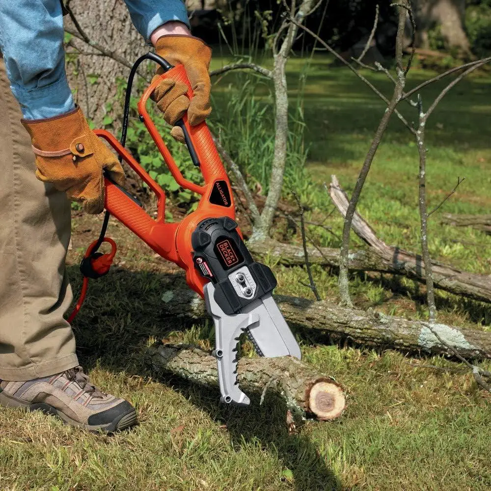 Electric Chainsaw 4.5A Lopper with Clamping Jaws Scissor Action Heavy Duty Bar and Chain Easy Cutting Unlimited Runtime