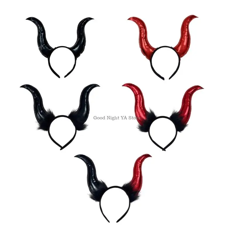 Halloween Cloth Horn Hair Band Gentle On Skin Daily Use Headwear For Most Ages