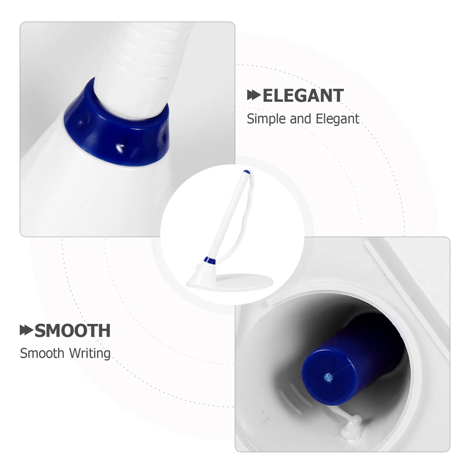 Counter Pen with Plastic Base Plastic Cord Desktop Holder Chain Ballpoint Pen Secure Office School Workplace Desktop Writing